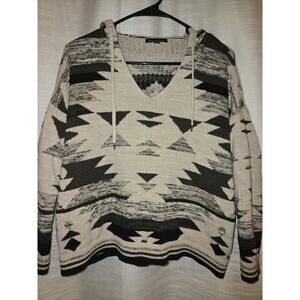 American Eagle Outfitters 100% Cotton Hooded Pullover Sweater Size S boho